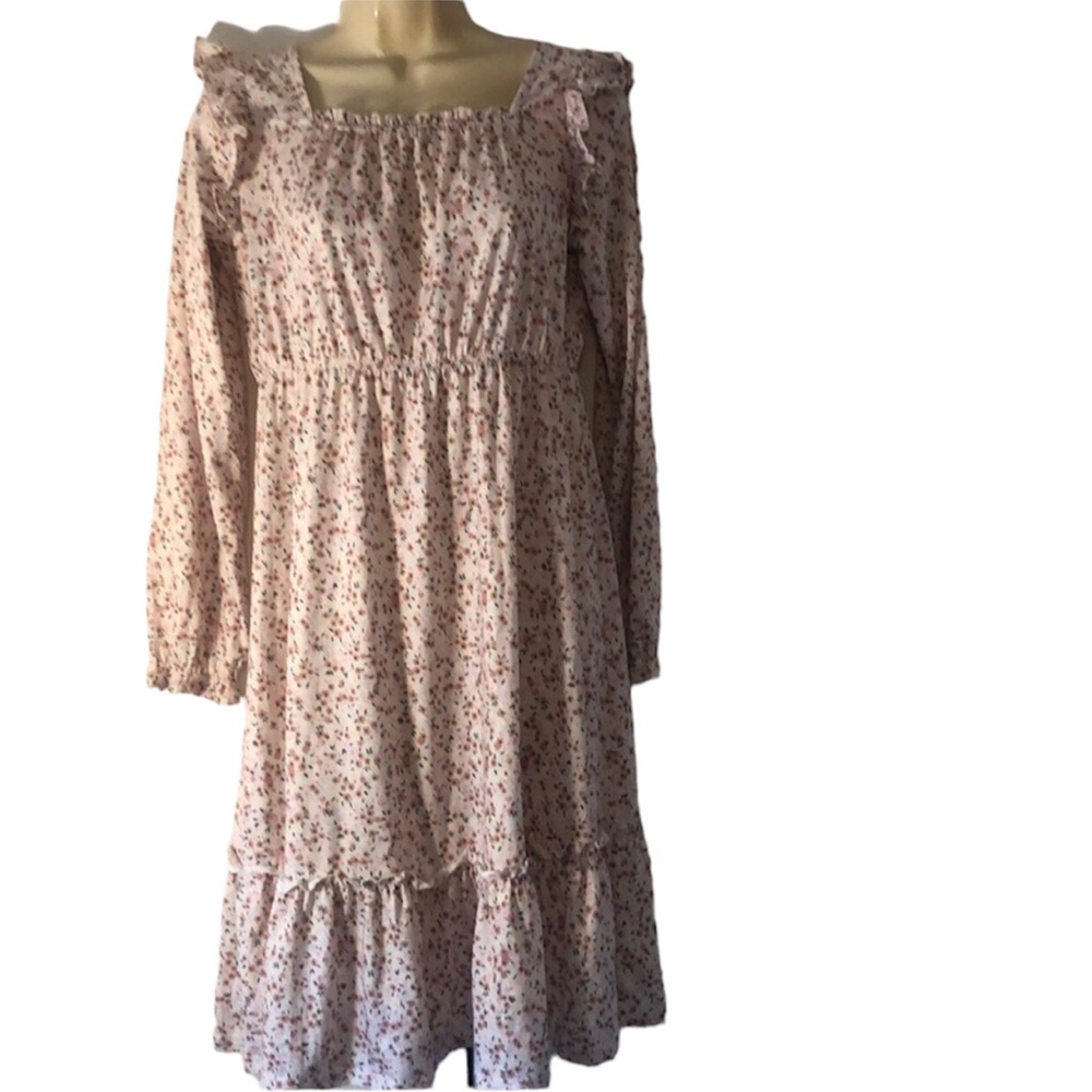 Girls Arshiner fall prairie floral ruffle Easter spring dress